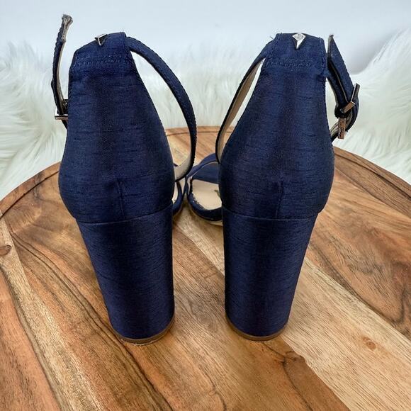 Sam Edelman Yaro Block Heel Sandal Womens 8 M Blue Suede Open Toe Ankle Strap - Picture 4 of 10